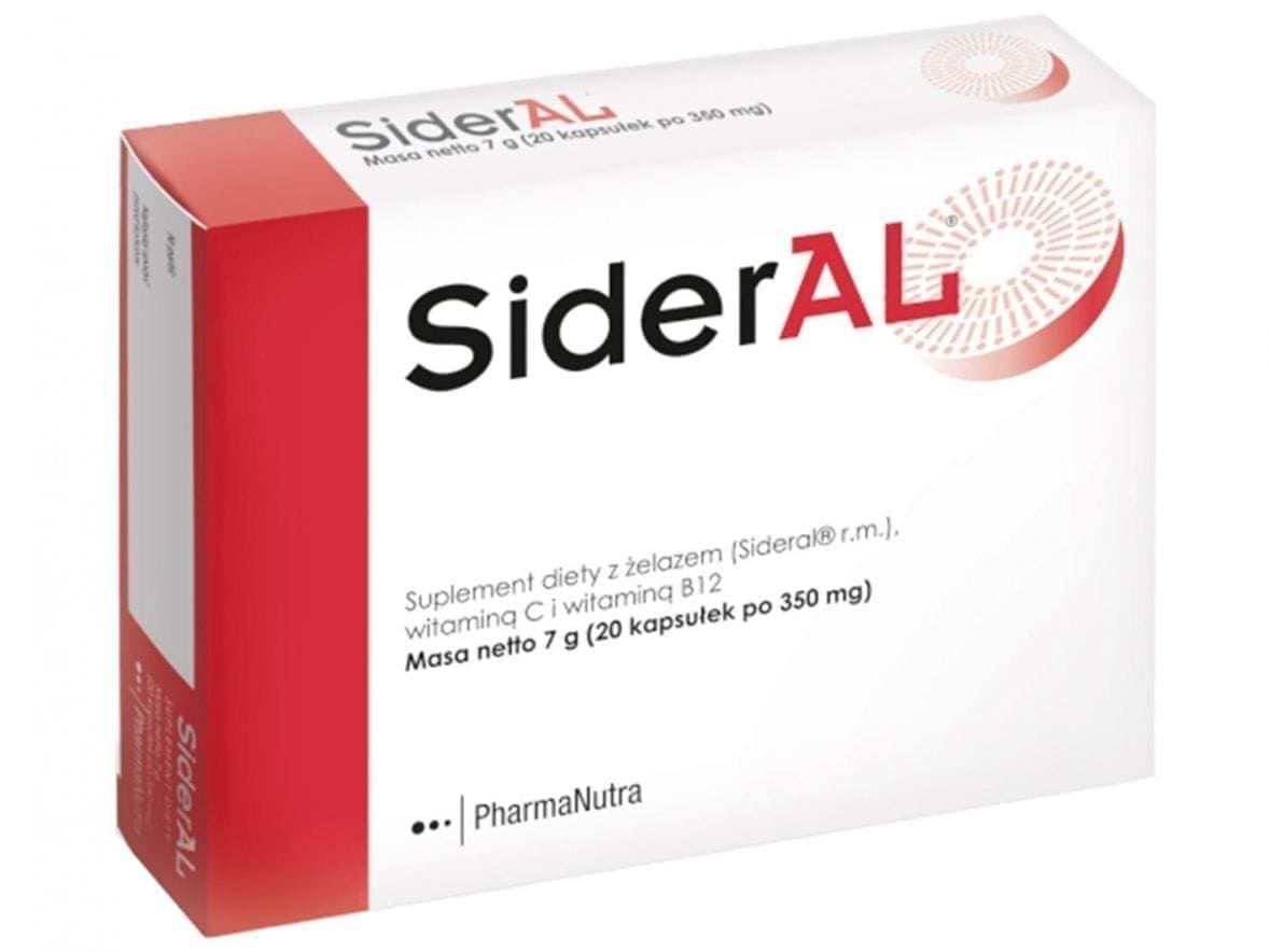 Sideral 350 mg, iron, vitamin C, B12, maintaining proper cognitive functions - UKDorf 