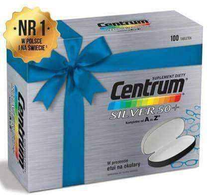 Silver Center 50+ x 100 tablets + A case for glasses as a gift UK