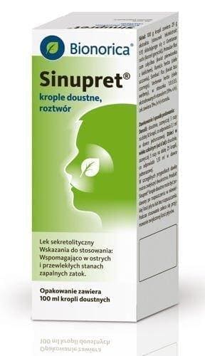 SINUPRET BIONORICA LIQUID/DROPS 100ml- Sinus congestation UK