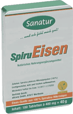 SPIRULINA IRON , Yeast Free, 400mg Tablets - UKDorf 