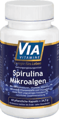 Spirulina microalgae capsules, VIAVITAMINE, phytochemicals, chlorophyll - UKDorf 