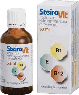 STEIROVIT, vitamin E, vitamin B1, thiamine chloride hydrochloride, vitamin B12, cyanocobalamin - UKDorf 