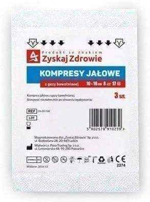 Sterilized gauze swabs 10 x 10cm 8 layers x 3 pieces UK