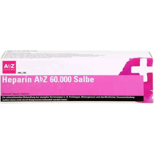superficial thrombophlebitis HEPARIN ABZ 60,000 Ointment 100 g