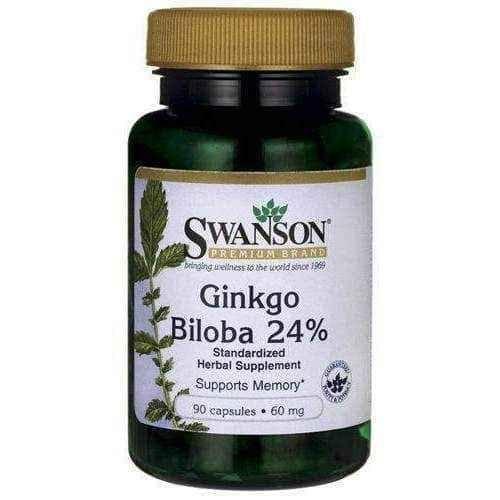 SWANSON Ginkgo Biloba Extract 24% 60mg x 90 Capsules UK