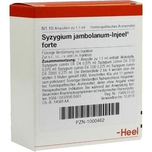 SYZYGIUM JAMBOLANUM INJEEL forte ampoules, Syzygium cumini - UKDorf 