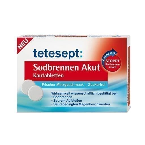 TETESEPT Acute Heartburn Chewable Tablets 20 pc UK