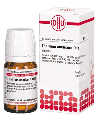 THALLIUM ACETICUM, Homeopathic medicine, alopecia areata UK