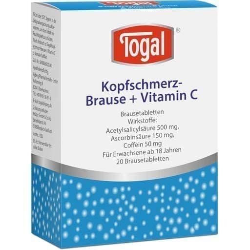 TOGAL headache + Vit. C effervescent tablets 20 pc UK