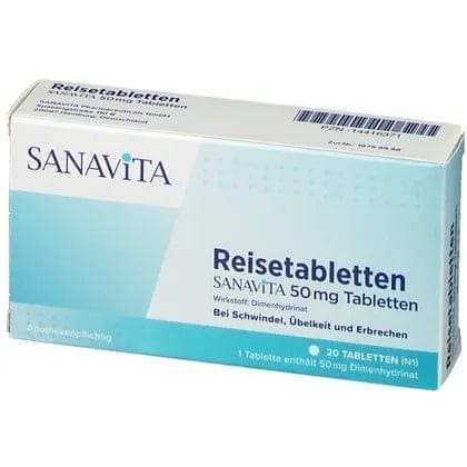TRAVEL sickness TABLETS, dimenhydrinate, prevent, treat nausea, vomiting, antihistamine - UKDorf 