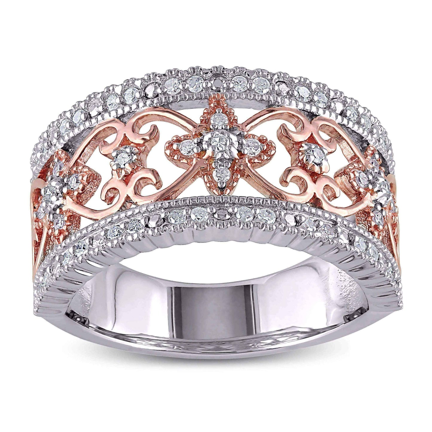 Vintage silver rings - 1/4ct TDW Diamond Ring - Size 8 UK