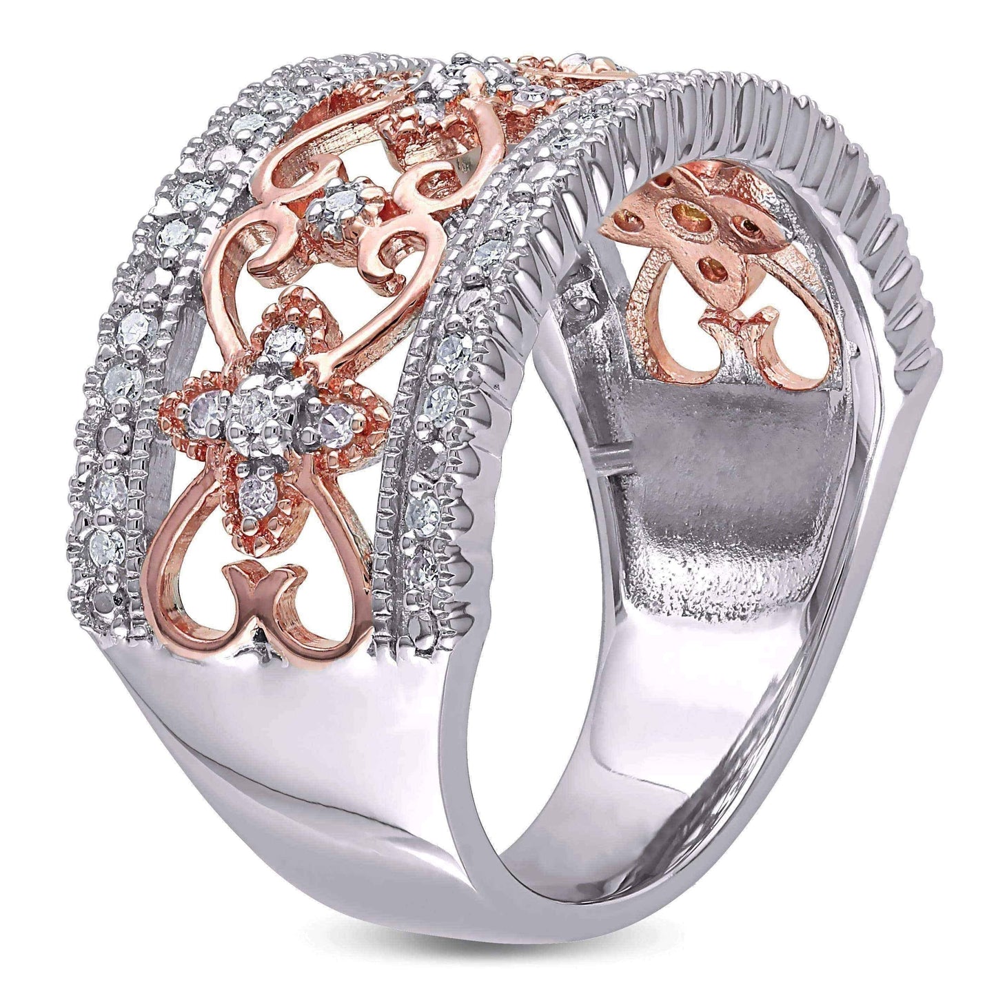 Vintage silver rings - 1/4ct TDW Diamond Ring - Size 8 UK