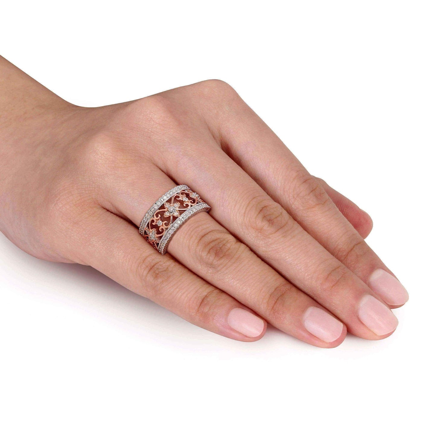 Vintage silver rings - 1/4ct TDW Diamond Ring - Size 8 UK