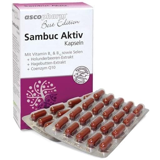 vitamin B1, B12, selenium, elderberry, rosehip, coenzyme Q10, BEST EDITION Sambuc Aktiv hard capsules - UKDorf 