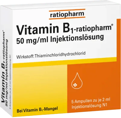 VITAMIN B1, vitamin b1 deficiency, b1 vitamin, -RATIOPHARM 50 mg, ml ampoules - UKDorf 