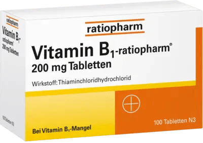 VITAMIN B1, vitamin b1 deficiency, RATIOPHARM 200 mg tablets - UKDorf 