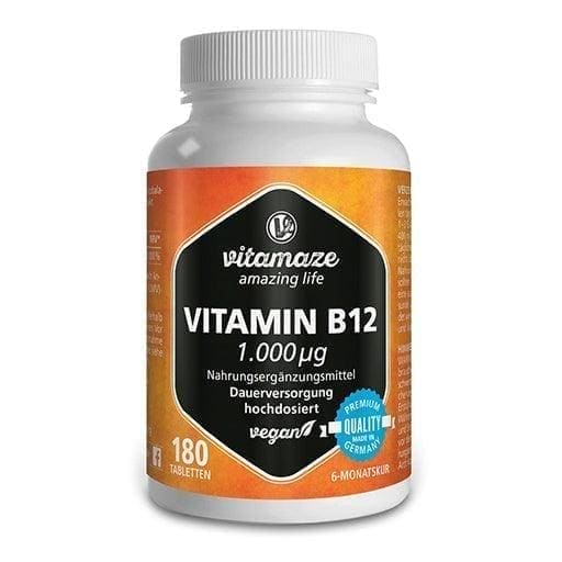 VITAMIN B12 1,000 µg high dose vegan tablets - UKDorf 