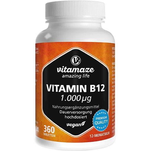 VITAMIN B12 1,000 µg high dose vegan tablets - UKDorf 