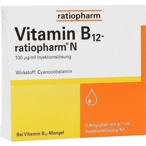 VITAMIN B12 deficiency RATIOPHARM N ampoules 5X1 ml UK