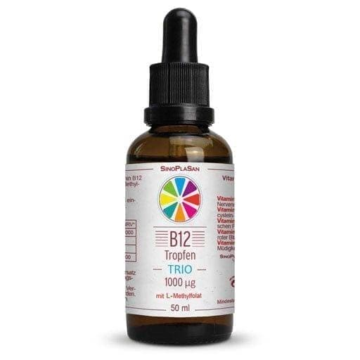 Vitamin B12 TRIO 1000 µg, 5-MTHF drops, reduce tiredness and fatigue - UKDorf 