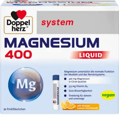 Vitamin b6 and magnesium, DOPPELHERZ, Magnesium 400 Liquid, drinking ampoules - UKDorf 