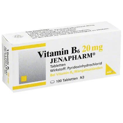 VITAMIN B6, pyridoxine, 20 mg Jenapharm tablets - UKDorf 