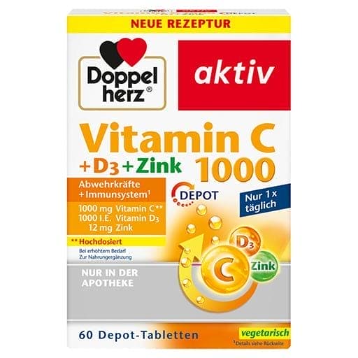 Vitamin C 1000+D3+Zinc Depot Tablets - UKDorf 