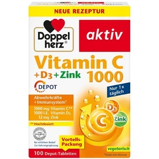 Vitamin C 1000+D3+Zinc Depot Tablets - UKDorf 