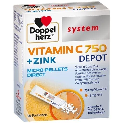Vitamin C 750 depot system pellets, L-ascorbic acid, vitamin C and zinc - UKDorf 