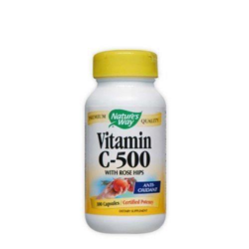 Vitamin C and Rosehip, 500 mg 100 capsules UK