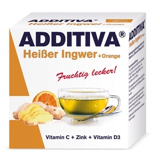 Vitamin C, zinc, vitamin D3, ADDITIVA hot ginger+orange powder - UKDorf 