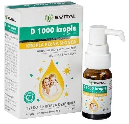 Vitamin d drops, Evital D 1000 drops 10ml UK