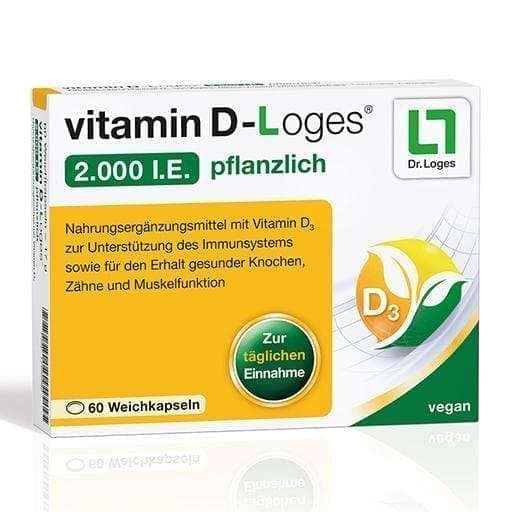 VITAMIN D-LOGES 2,000 IU soft vegetables capsules UK