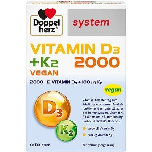 Vitamin D3 2000+K2 system tablets - UKDorf 