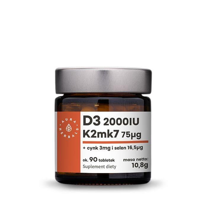 Vitamin D3 + K2mk7 + Zinc + Selen, AURA HERBALS - UKDorf 