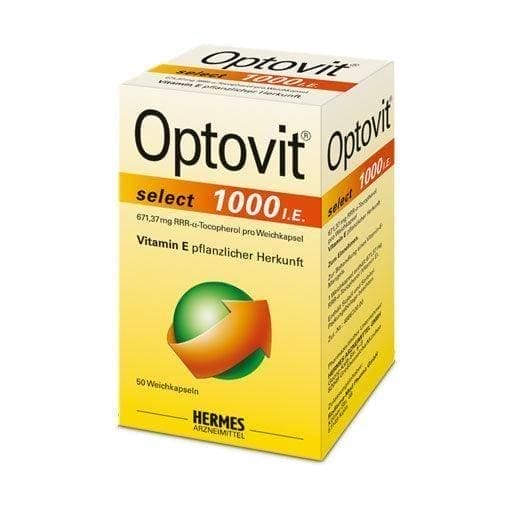 Vitamin E, vitamin e benefits, OPTOVIT select 1,000 IU capsules - UKDorf 