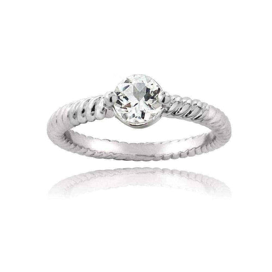 White topaz engagement ring UK