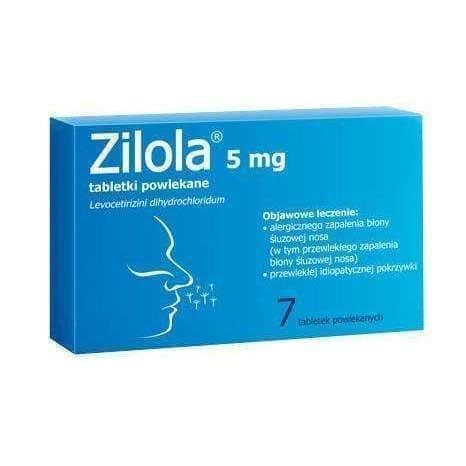 Zilola 5mg x 7 tablets, urticaria treatment, allergic rhinitis treatment UK