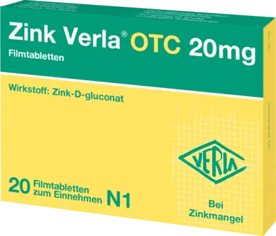 Zinc d-gluconate, ZINC VERLA OTC 20 mg film-coated tablets - UKDorf 