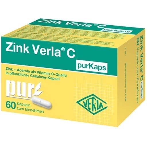 Zinc gluconate, vitamin C, ZINC VERLA C purKaps - UKDorf 