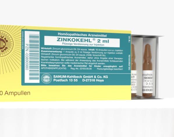 Zincum gluconicum, Zinkokehl D4 ampoules - UKDorf 