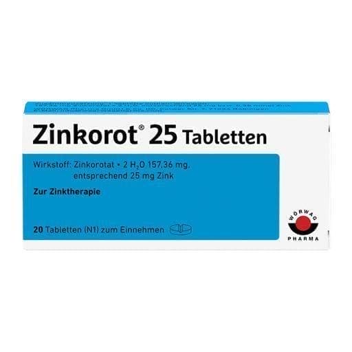 ZINKOROT 25 zinc orotate tablets UK